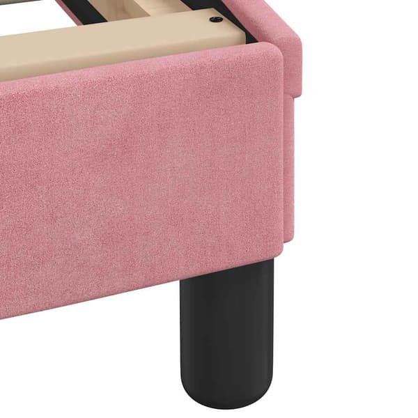 Bed Frame "Dover" Pink 200x200 cm Velvet