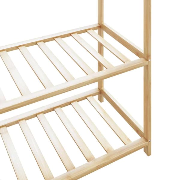 Klädställ med hyllor 110x40x175 cm bambu