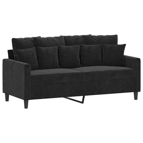 Soffa 2-sits svart 140 cm sammet