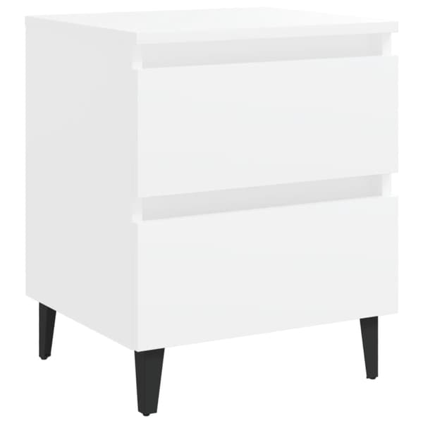 Sängbord 2 st vit 40x35x50 cm konstruerat trä