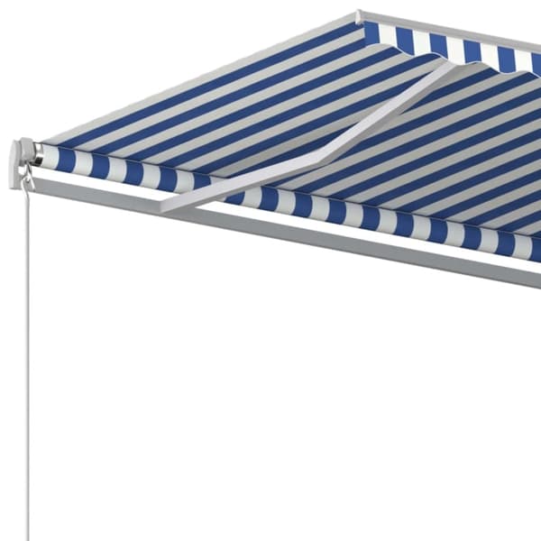 Markis manuellt infällbar 400x350 cm blå och vit