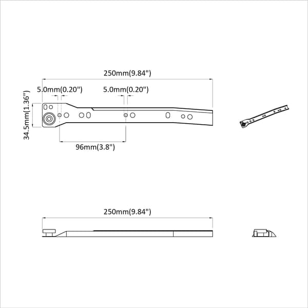 Lådräls 12 pcs Vit 250 mm Stål