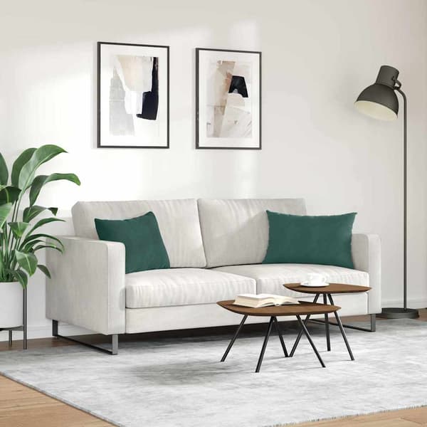 Sofakuddar 2 pcs Mörkgrön 60 x 40 cm Kordread tyg