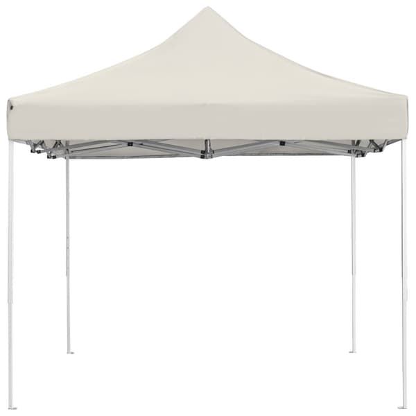 Hopfällbart partytält aluminium 4,5x3 m gräddvit