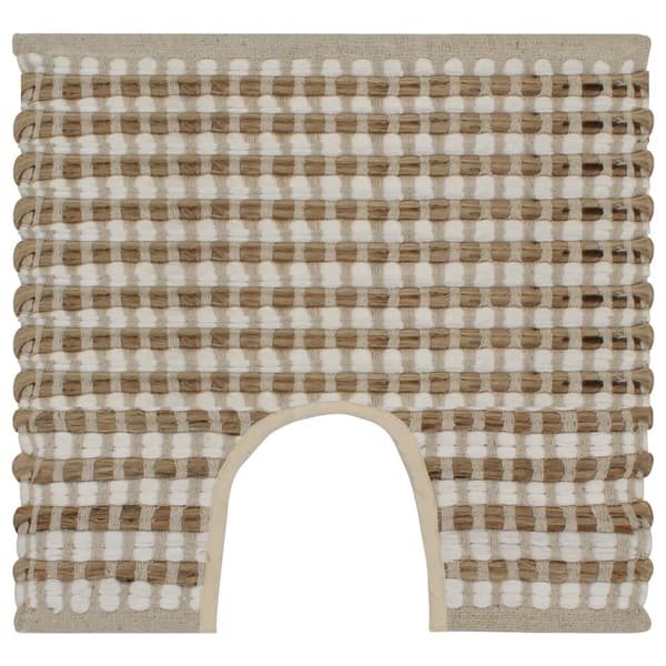 Badrumsmattor handvävd jute beige och vit