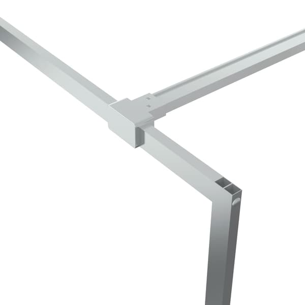 Duschvägg silver 115x195 cm halvfrostat ESG-glas