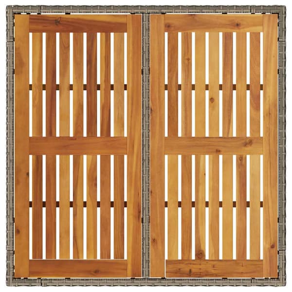 Trädgårdsmöbelset 5 pcs Grå konstrotting