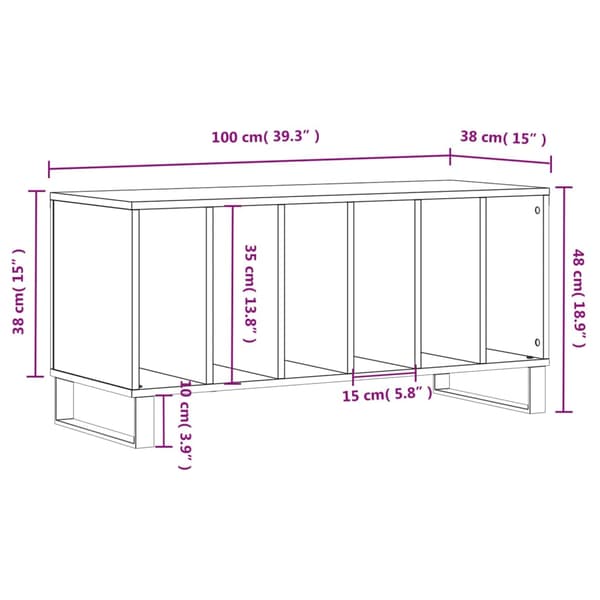 Stereobänk vit 100x38x48 cm konstruerat trä