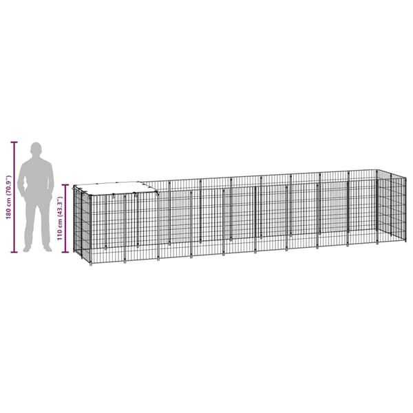 Hundgård silver 6,05 m² stål