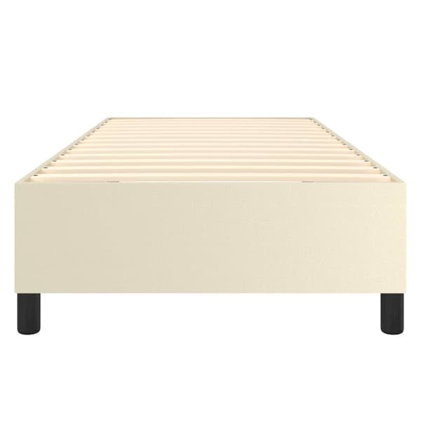 Boxspring-sängram gräddvit 90x190 cm konstläder
