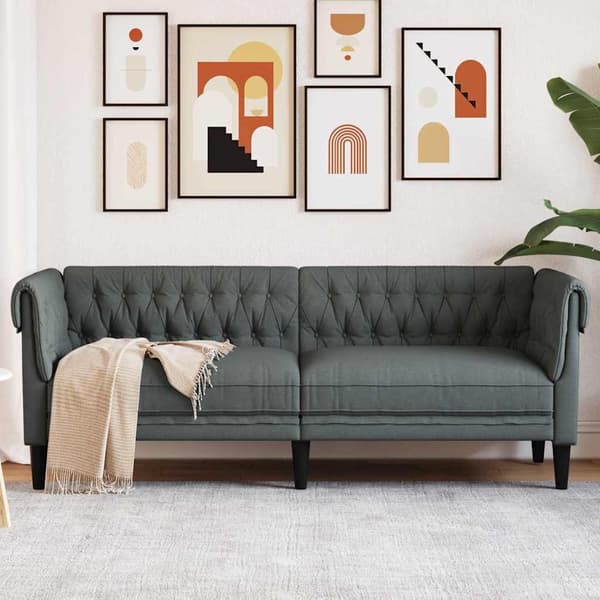 Soffa Mörkgrå 201,5 x 74,5 x 74,5 cm Polyester
