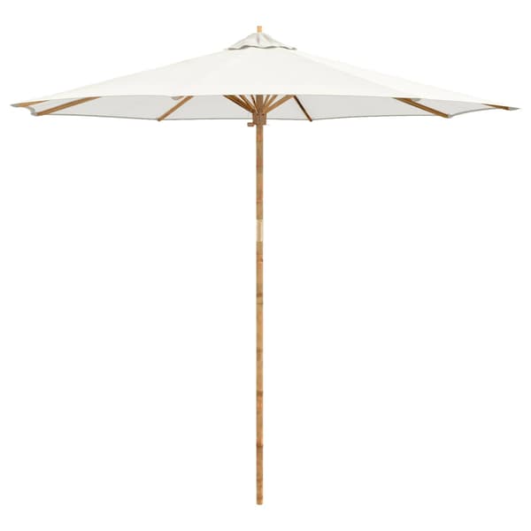 Trädgårdsparasol Krämvit Ø 270 x 260 cm Bambu