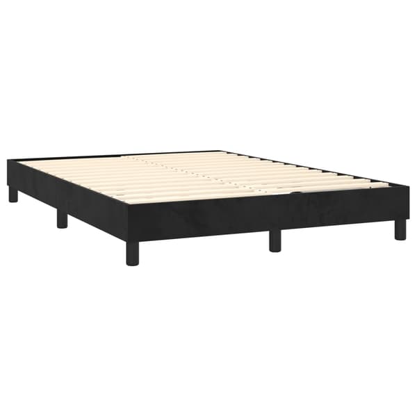 Boxspring-sängram svart 140x190 cm sammet