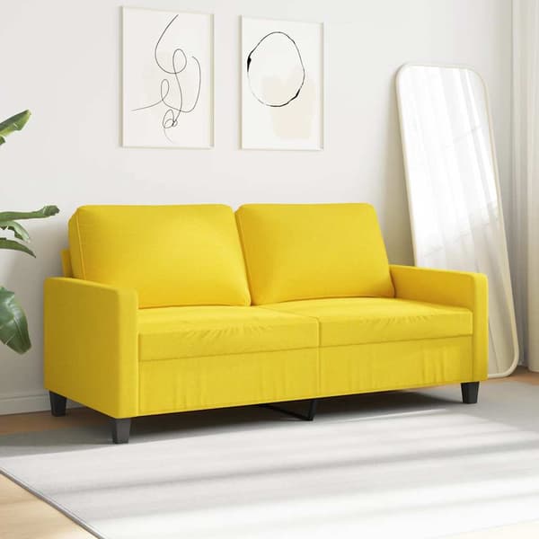 2-sitssoffa ljusggul 140 cm tyg