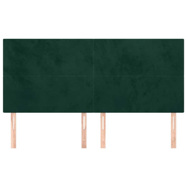 Sänggavel mörkgrön 200x5x118/128 cm sammet