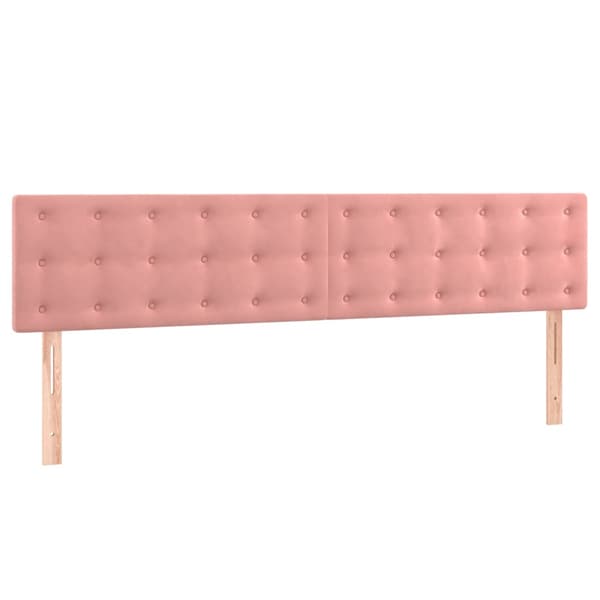 Ramsäng med madrass rosa 160x200 cm sammet