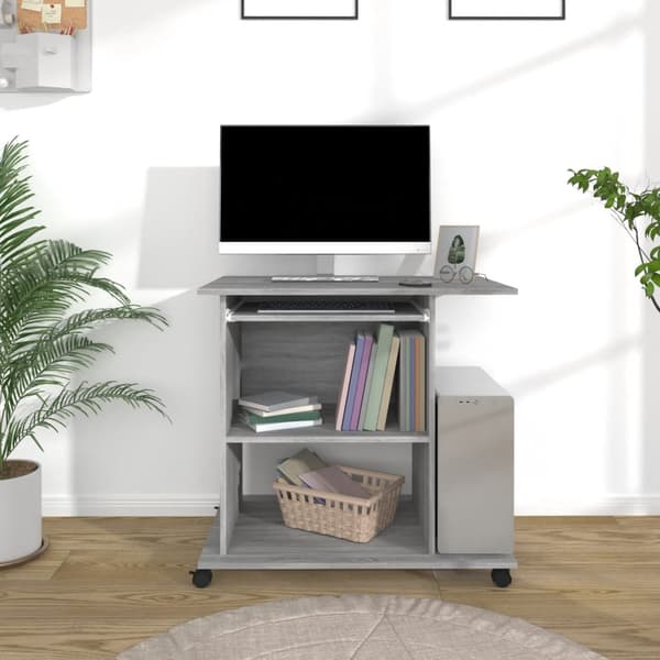 Datorbord grå sonoma-ek 80x50x75 cm konstruerat trä