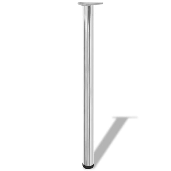 4 Höjdjusterbara bordsben i krom 870 mm