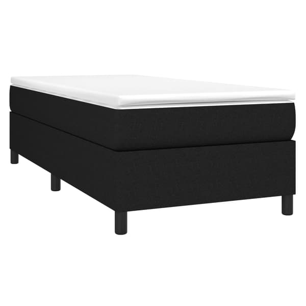 Boxspring-sängram svart 100x200 cm tyg
