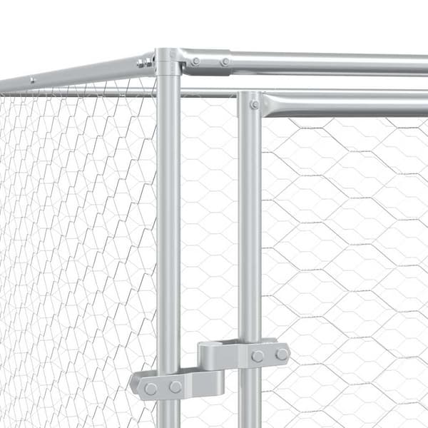 Hundgård för utomhusbruk silver 2x2x2 m galvaniserat stål