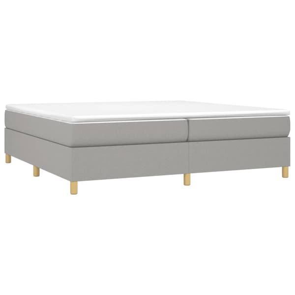 Boxspring-sängram ljusgrå 200x200 cm tyg