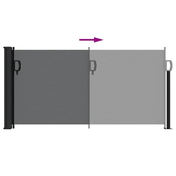 Infällbar sidomarkis svart 100x500 cm