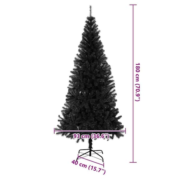 Julgran Svart 180 cm PVC