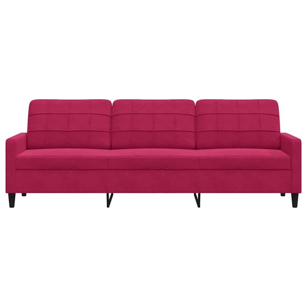 3-sitssoffa vinröd 210 cm sammet