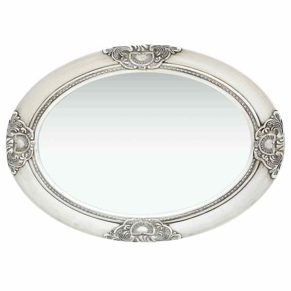Väggspegel barockstil 50x70 cm silver