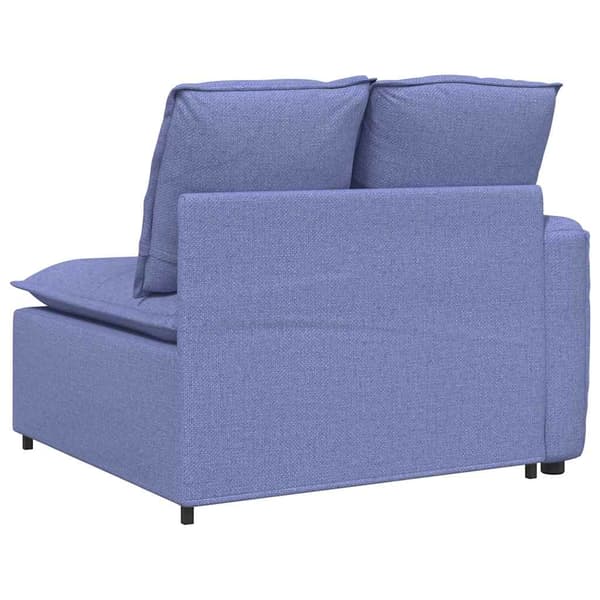 Modulär soffa armstödsändmodul med dynor jeansblå 100 cm