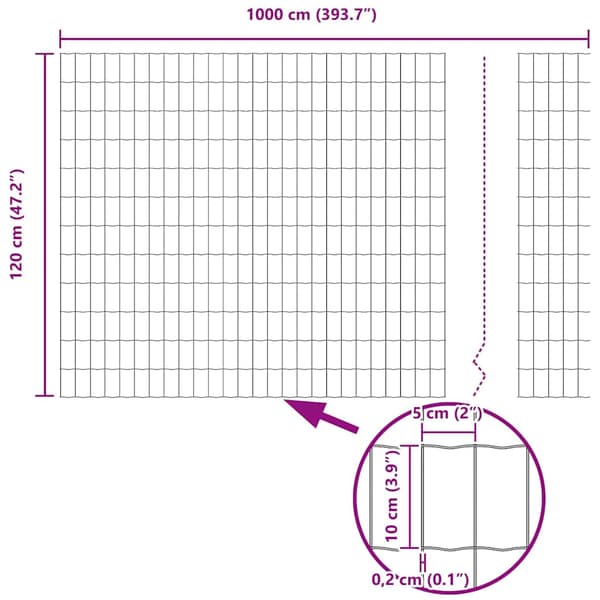 Eurogärdsel 1,2 x 10 m PVC-belagt järn