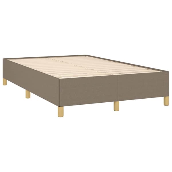 Ramsäng med madrass taupe 120x190 cm tyg