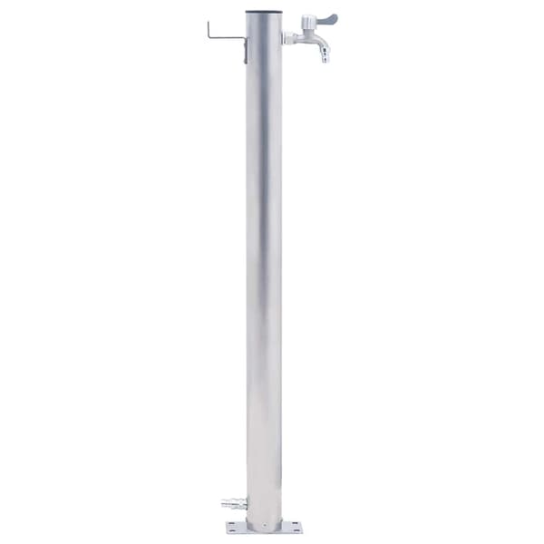 Vattenpost 40 cm rostfritt stål rund