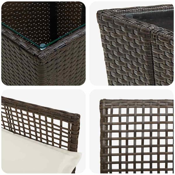 Trädgårds Bistro Set 3 pcs Brun konstrotting