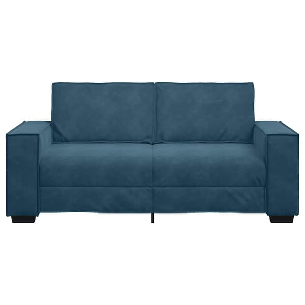 2-sitssoffa blå 180x78x84 cm sammet