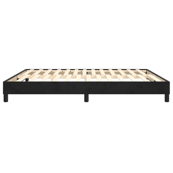 Boxspring-sängram svart 160x200 cm sammet
