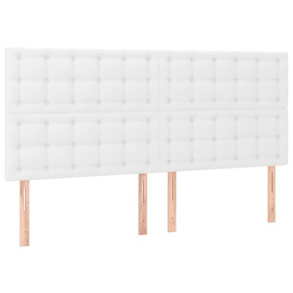 Sänggavel LED vit 180x5x118/128 cm konstläder