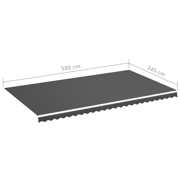 Ersättningstyg för markis antracit 6x3,5 m Polyester