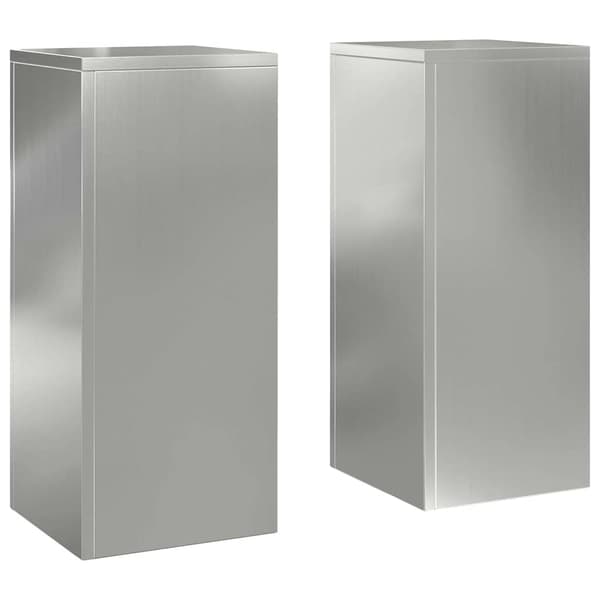 Växtställ 2 pcs Silver 24 x 24 x 55 cm Galvaniserat stål