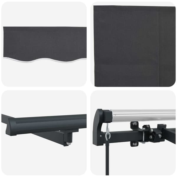 Utfällbar markis Antracit 350 x 200 cm Polyester och aluminium