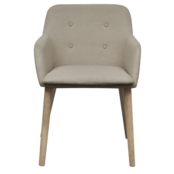 Matstolar 4 st beige tyg och massiv ek