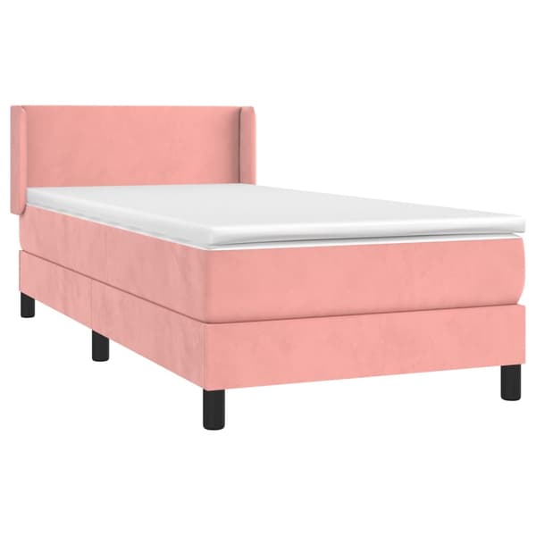 Ramsäng med madrass rosa 80x200 cm sammet