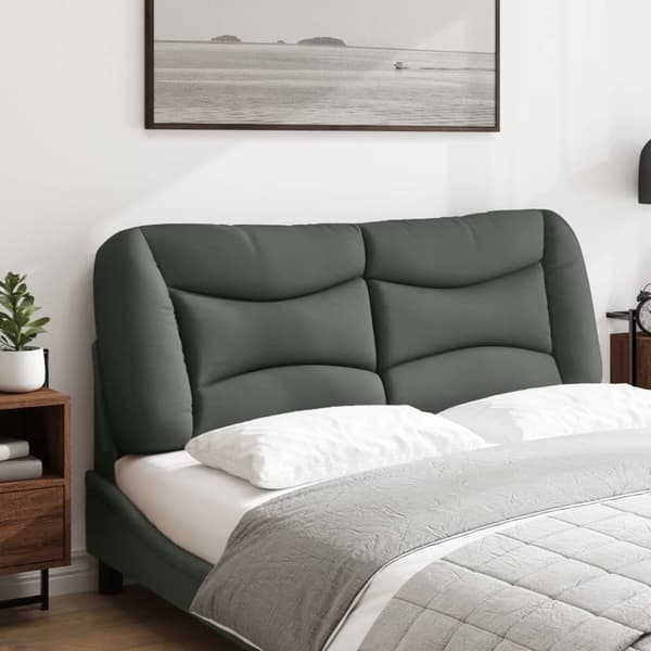 Headboard Cushion "Hvar" Dark Grey 140 cm Fabric