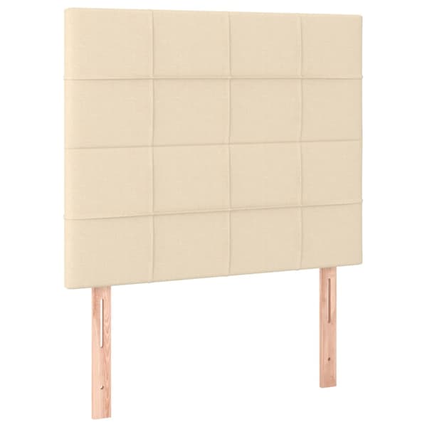 Ramsäng med madrass gräddvit 90x190 cm tyg