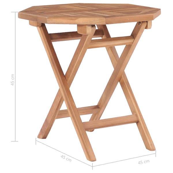 Hopfällbart trädgårdsbord 45x45x45 cm massiv teak