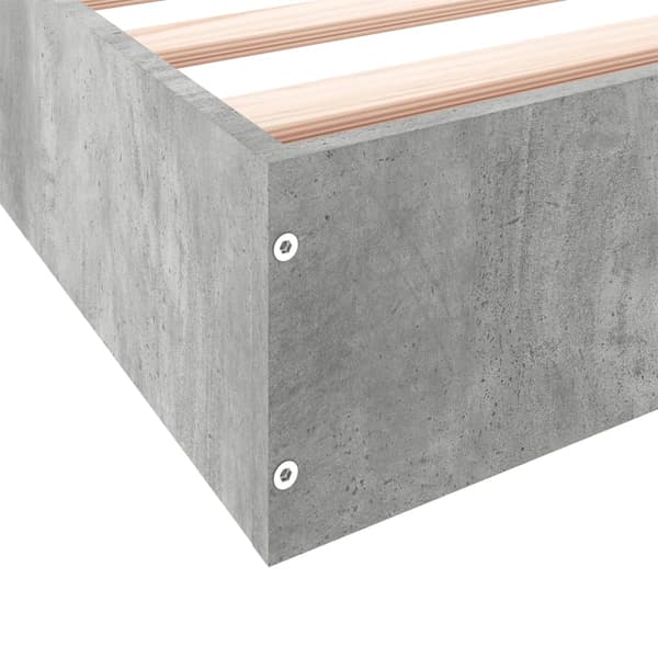 Sängram betonggrå 140x200 cm konstruerad trä