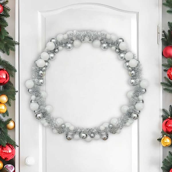 Julkulagirland Vit och Silver 186 cm Polystyren