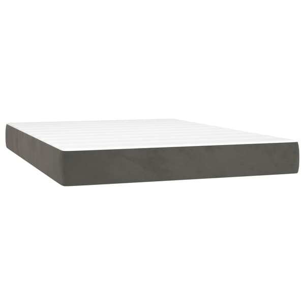 Pocketresårmadrass medium mörkgrå 140x200x20 cm sammet