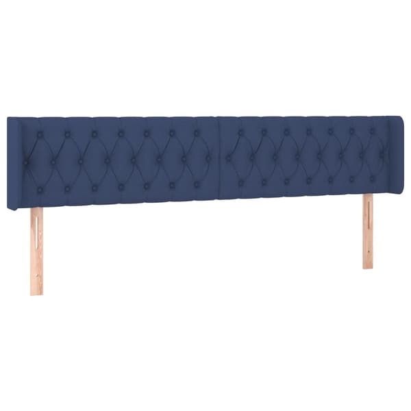 Sänggavel LED blå 183x16x78/88 cm tyg