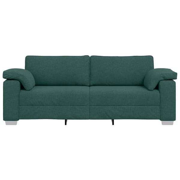 3-Sits soffa Mörkgrön 220 cm tyg